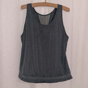 Zella XL Olive Green Sleeveless Mesh Inset Workout Athletic Tank Top